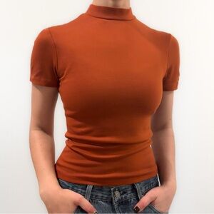 American Apparel Burnt Orange Short Sleeve Top
